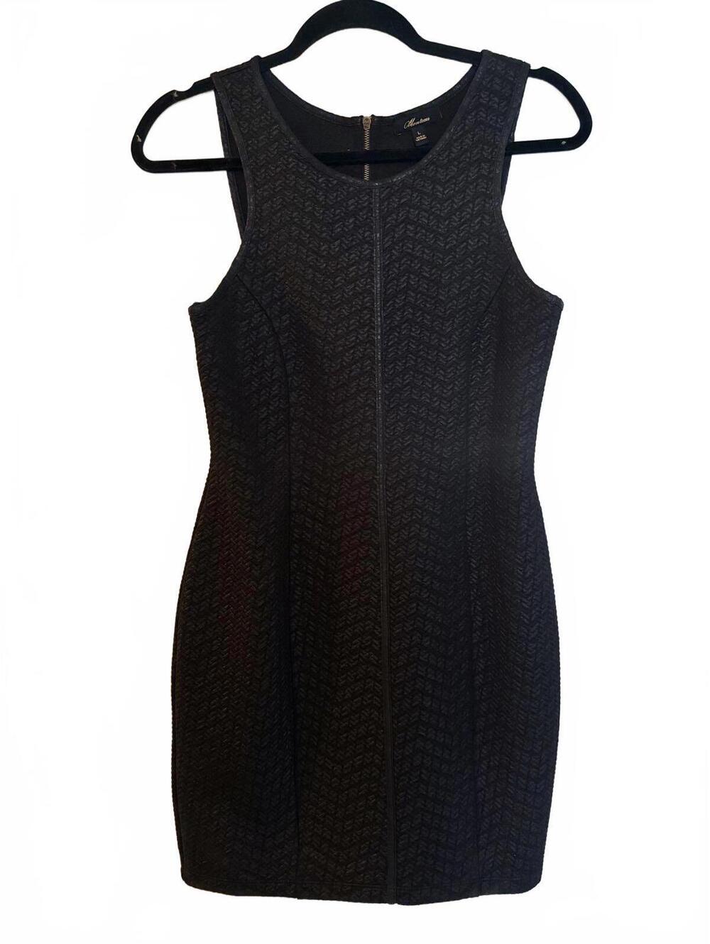 Monteau Black Textured Sleeveless Sheath Dress Size Large